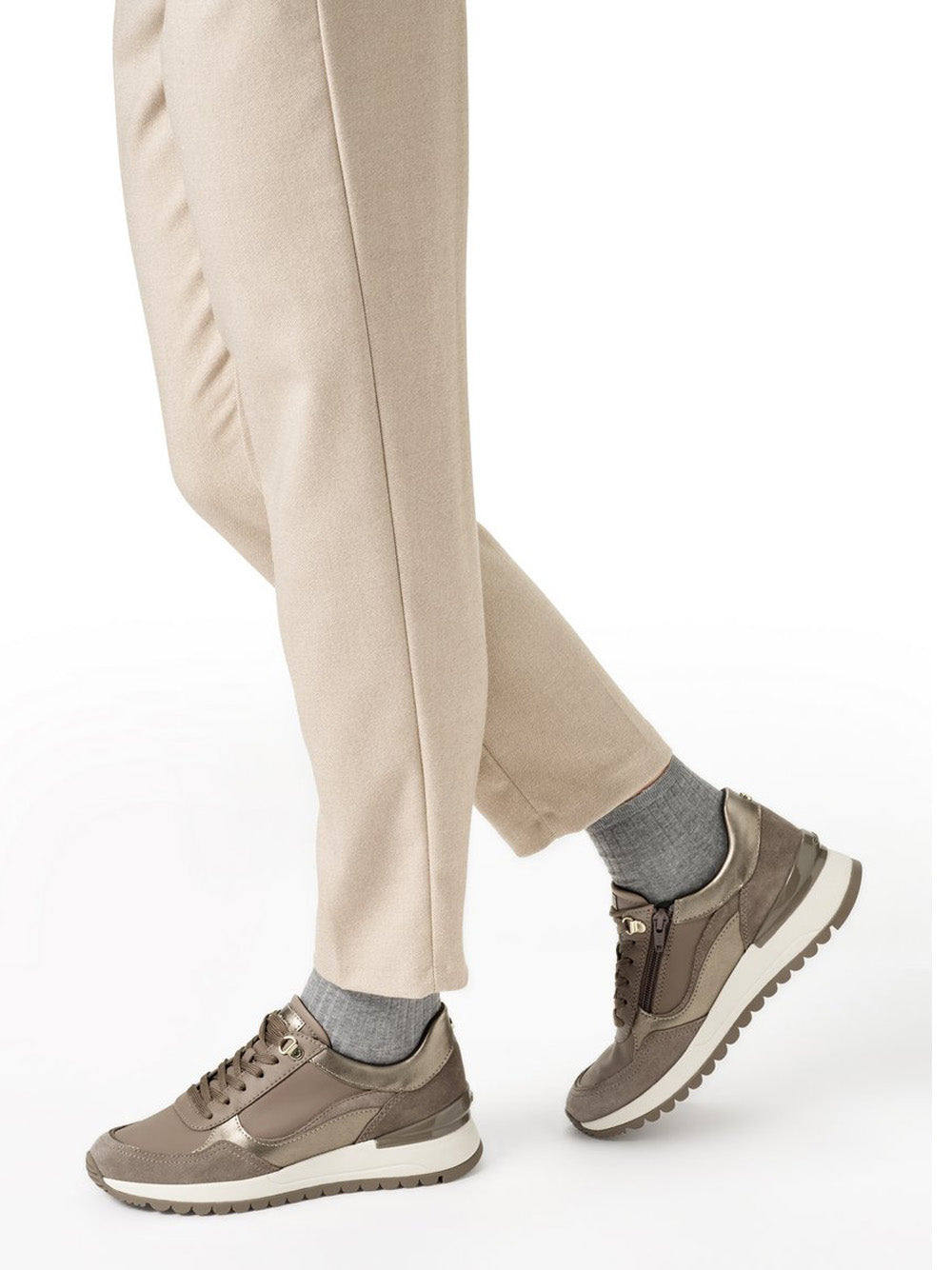 GEOX Sneakers con zeppa Donna - Taupe modello D5600A 8522