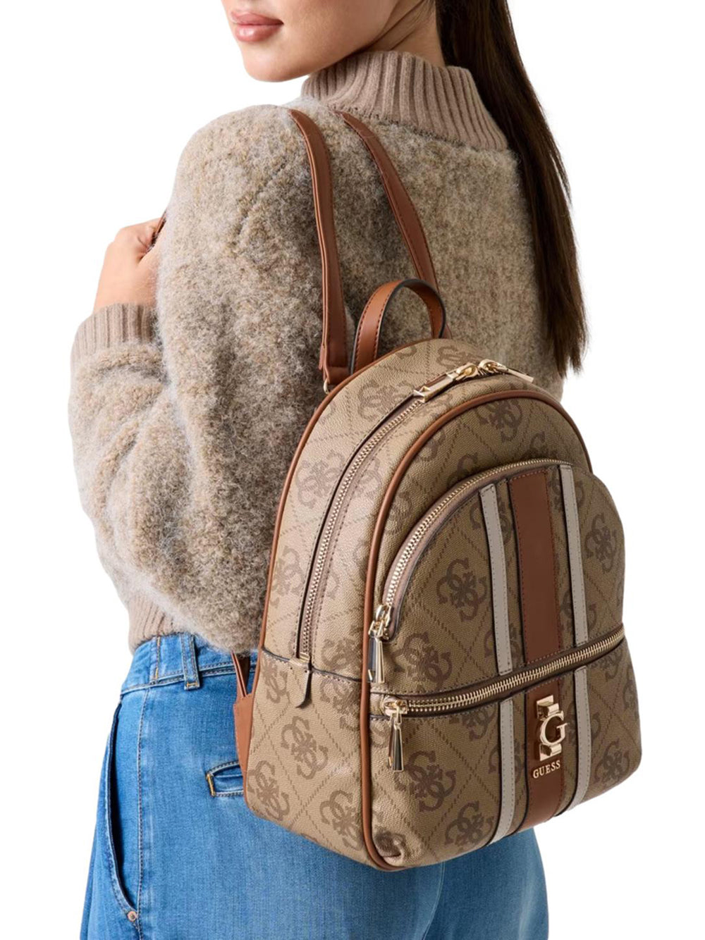 GUESS Borsa a Zainetto logato Donna - Marrone modello HWSO7838330
