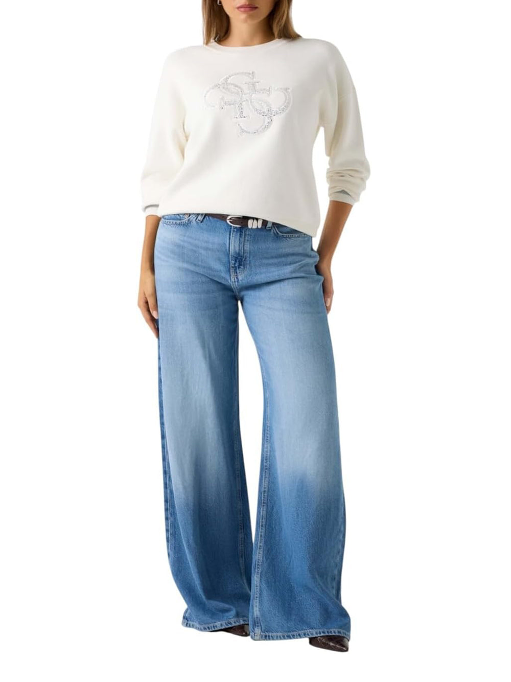 GUESS Maglione Donna - Bianco modello W5BR42Z26I2