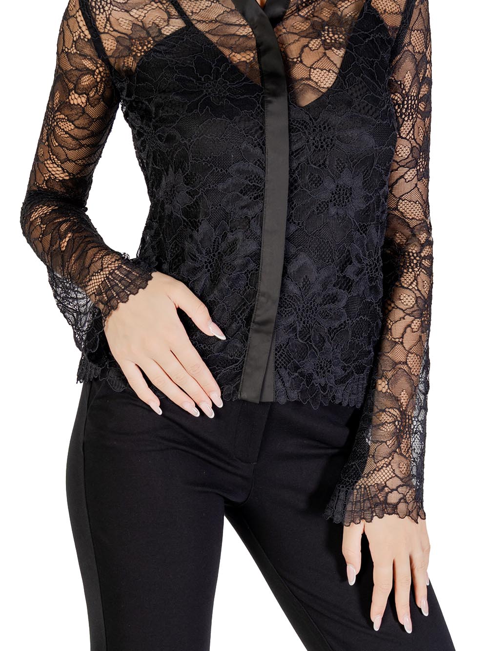 GUESS Camicia Donna - Nero modello W5YH58WHDY0