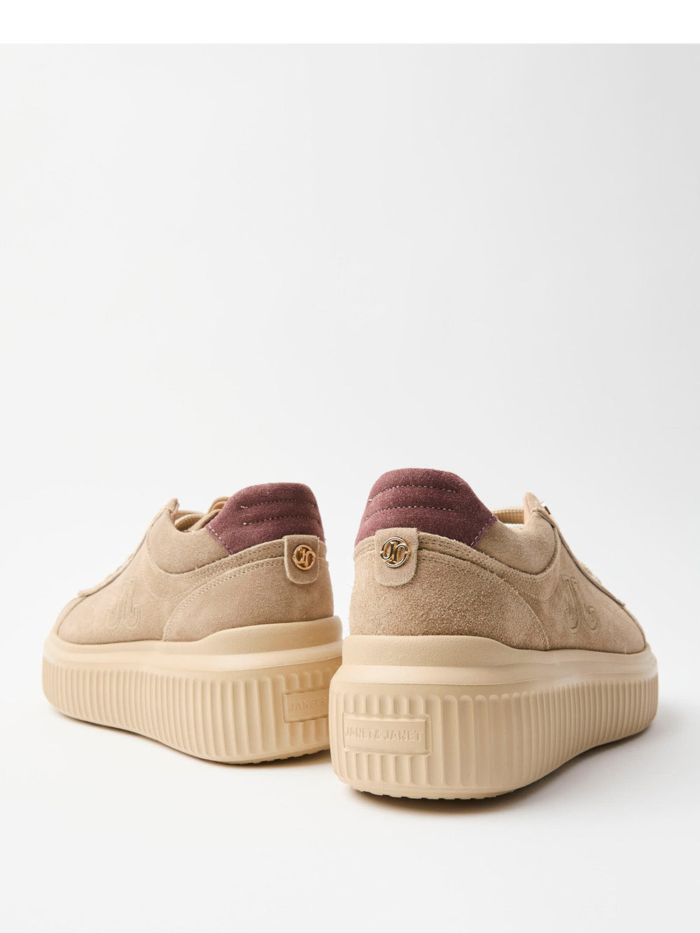 JANET&JANET Sneakers platform Donna - Beige modello J402
