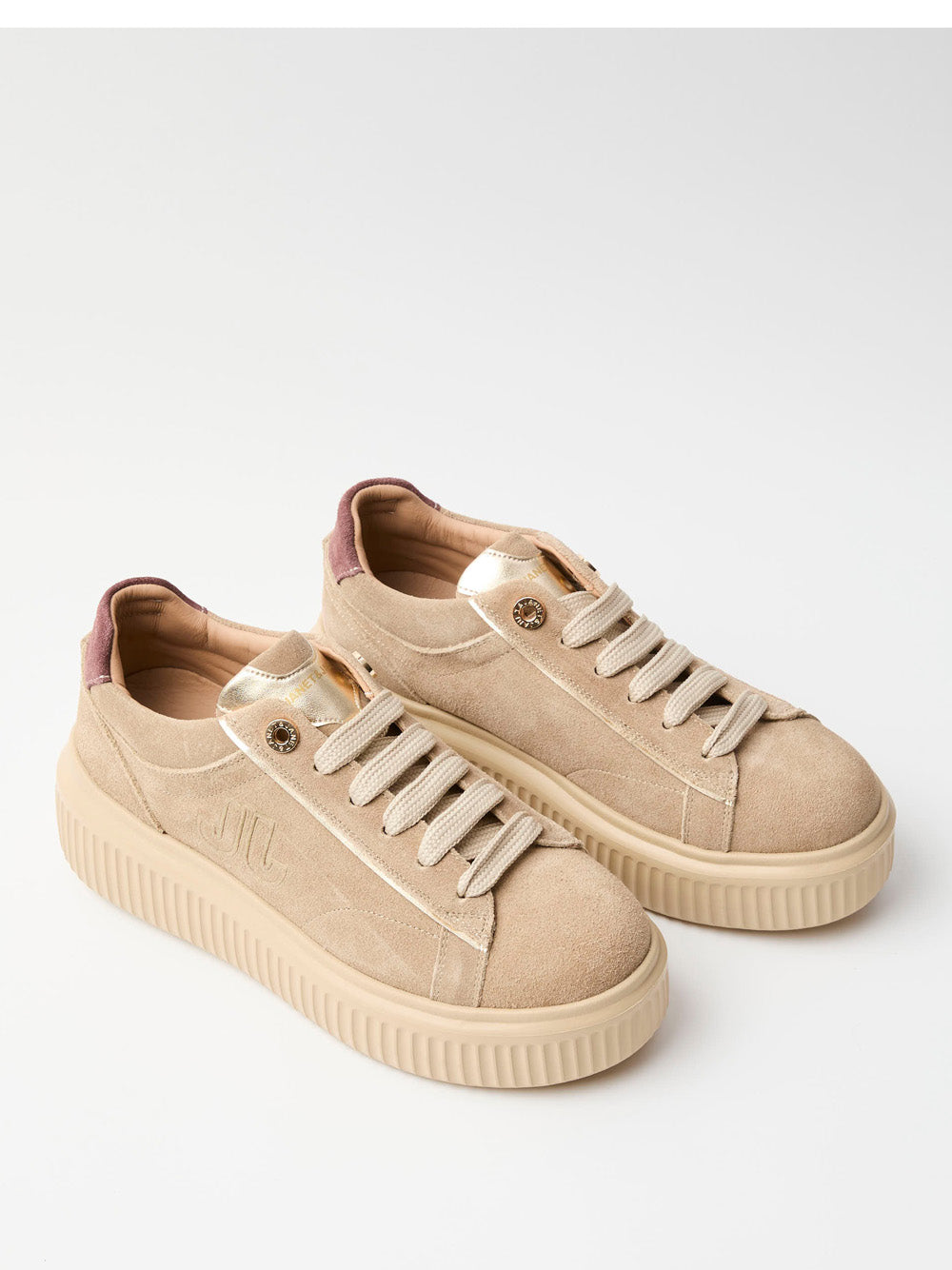 JANET&JANET Sneakers platform Donna - Beige modello J402