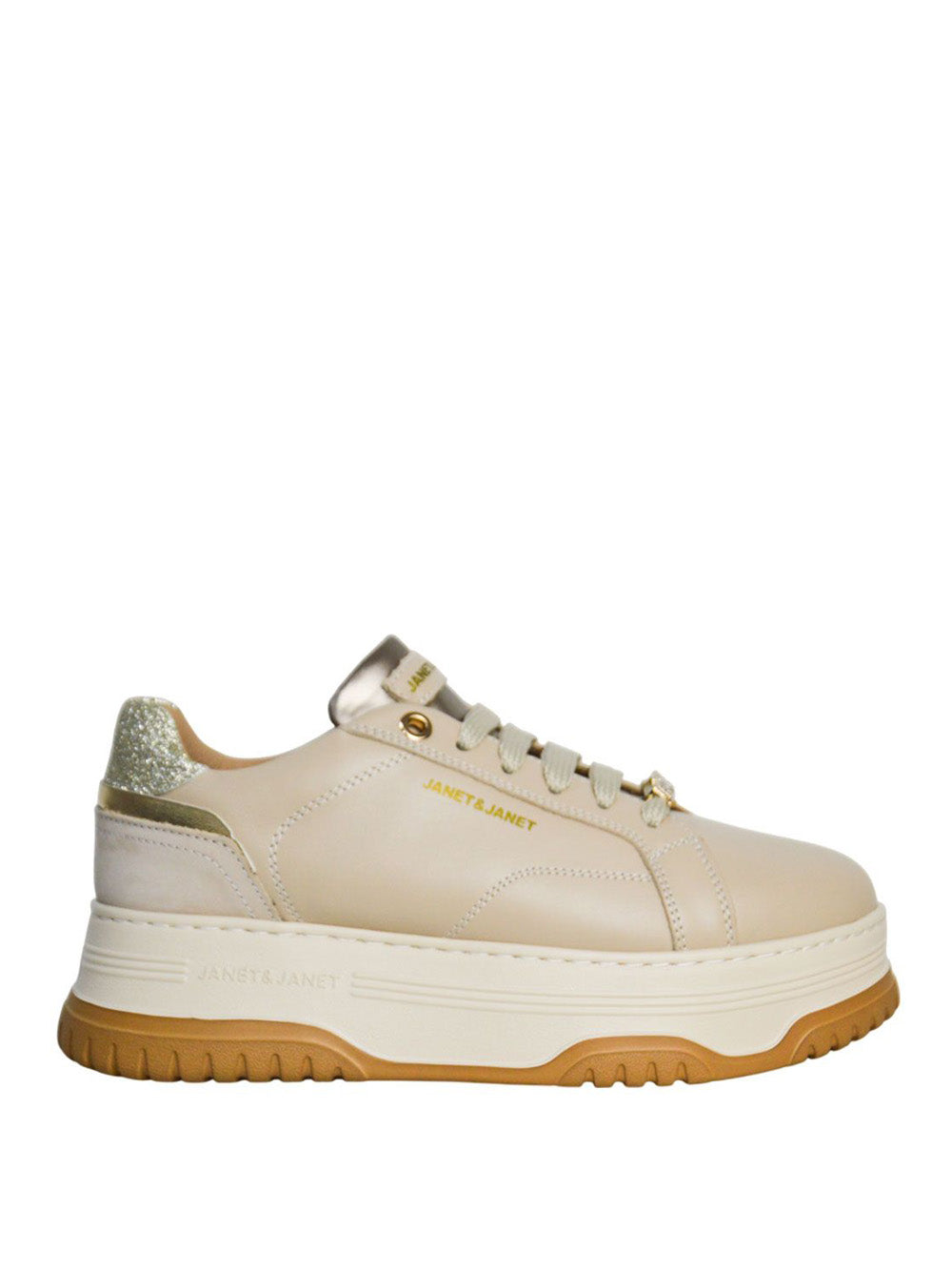 JANET&JANET Sneakers platform Donna - Beige modello J422
