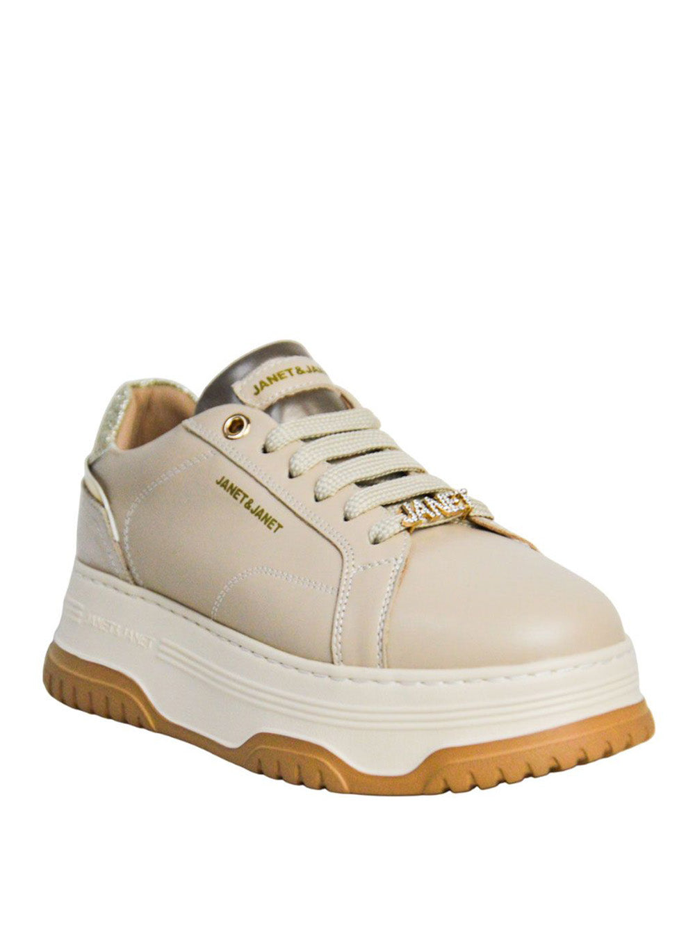 JANET&JANET Sneakers platform Donna - Beige modello J422