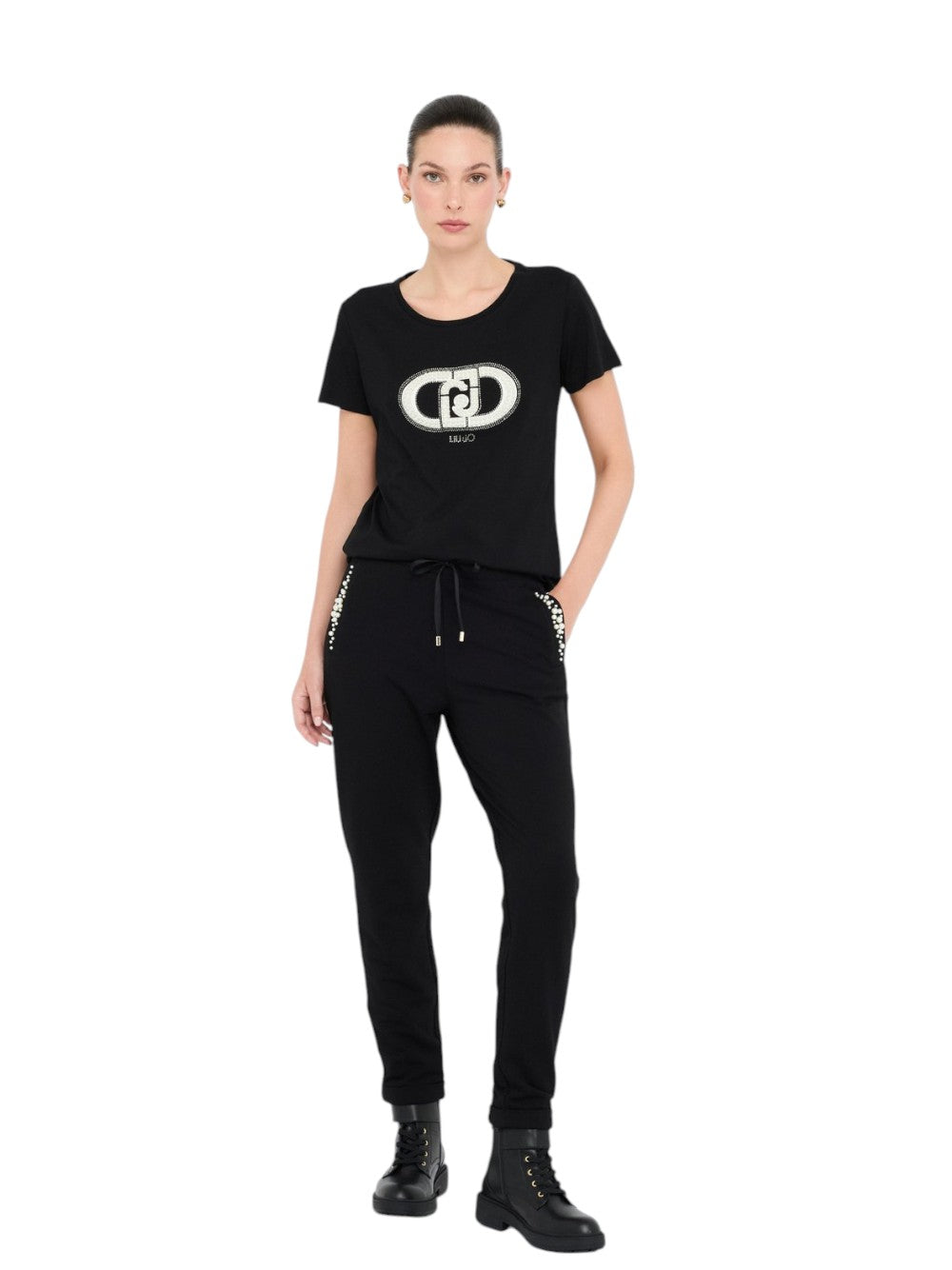 LIU.JO T-shirt Donna - Nero modello TF5280JS923