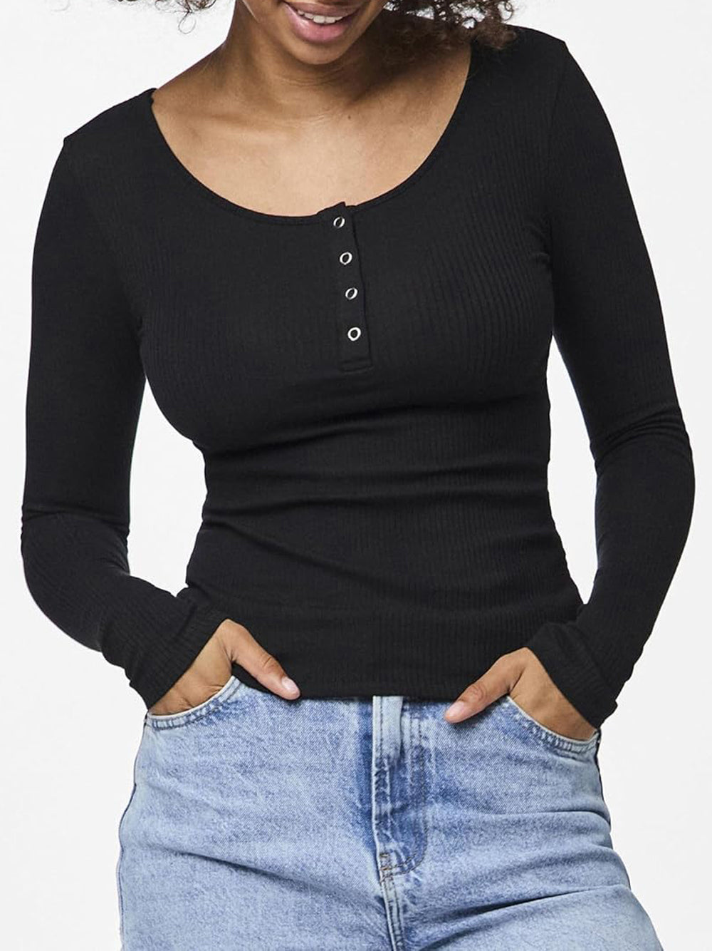 PIECES Top Donna - Nero modello 17101437