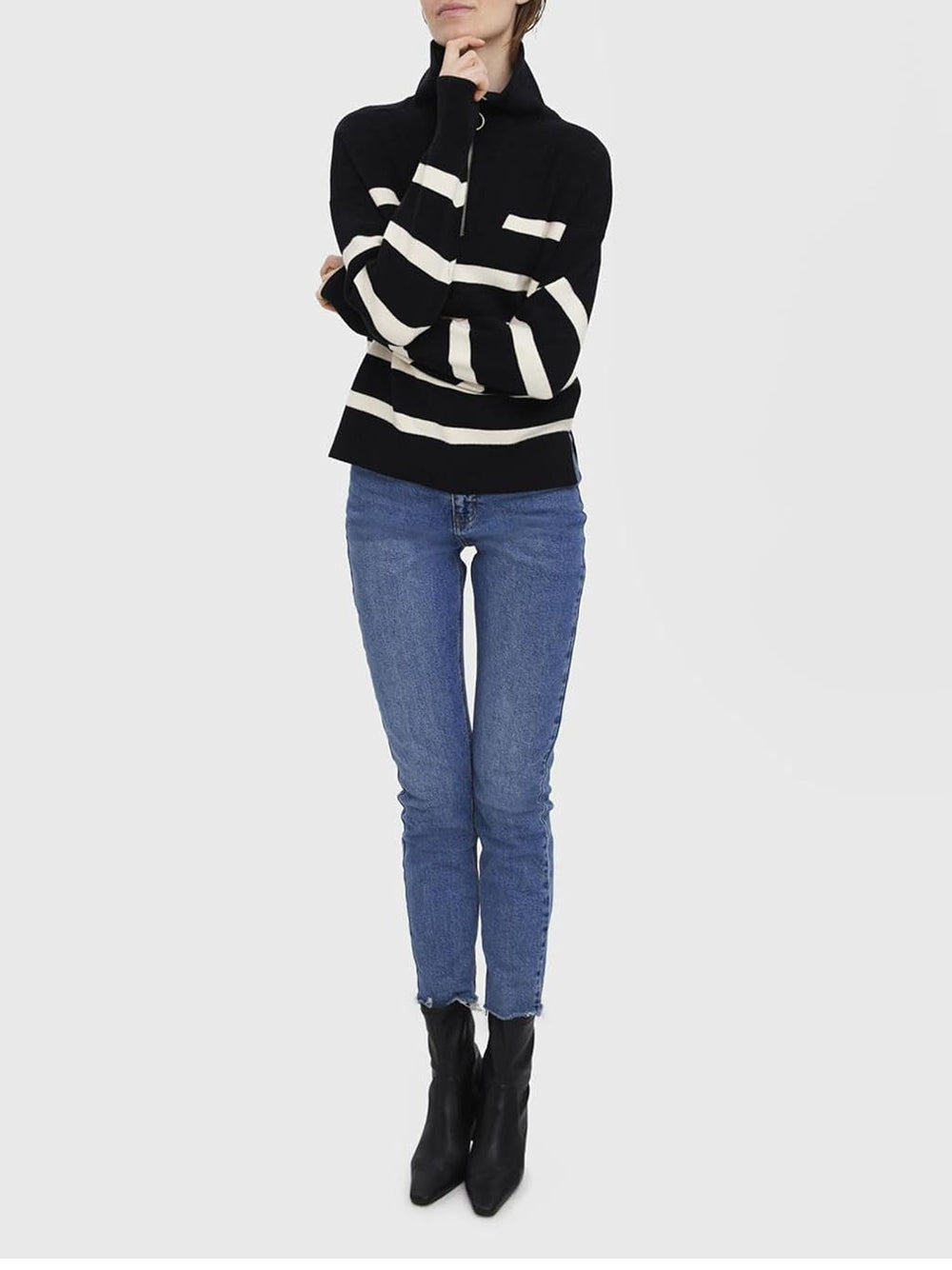VERO MODA Maglione con zip Donna - Nero modello 10269246