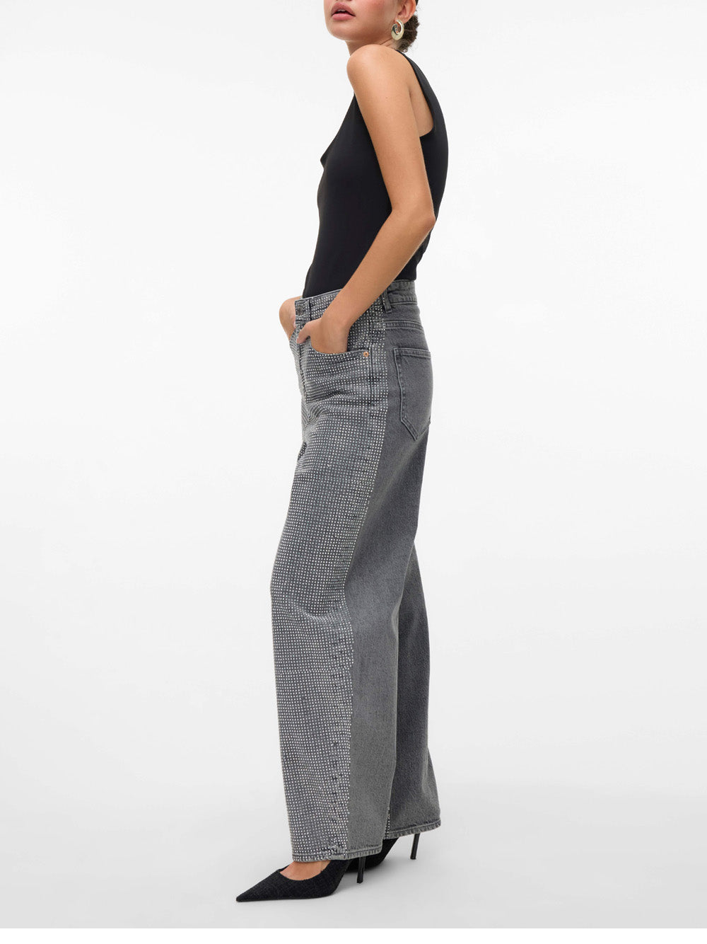 VERO MODA Pantalone Wide Leg Fit Donna - Grigio modello 10336831