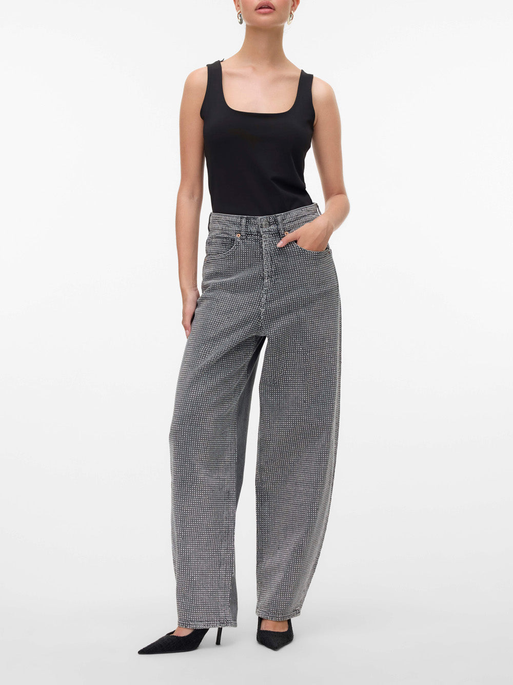 VERO MODA Pantalone Wide Leg Fit Donna - Grigio modello 10336831