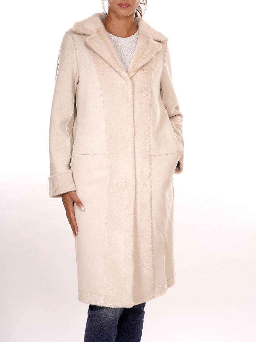 YES ZEE Cappotto Donna - Beige modello O027KV00