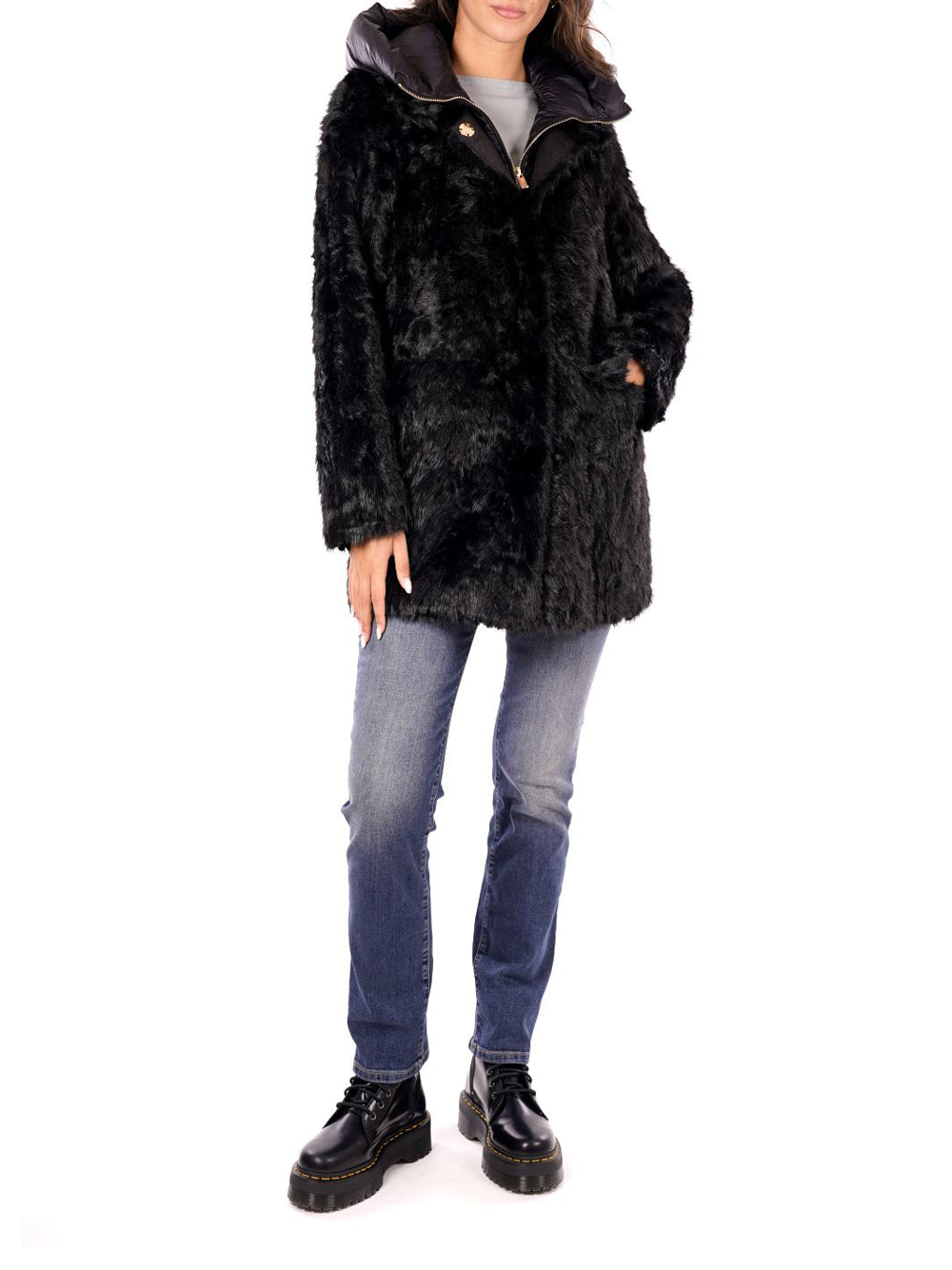 YES ZEE Cappotto Donna - Nero modello O060KL00