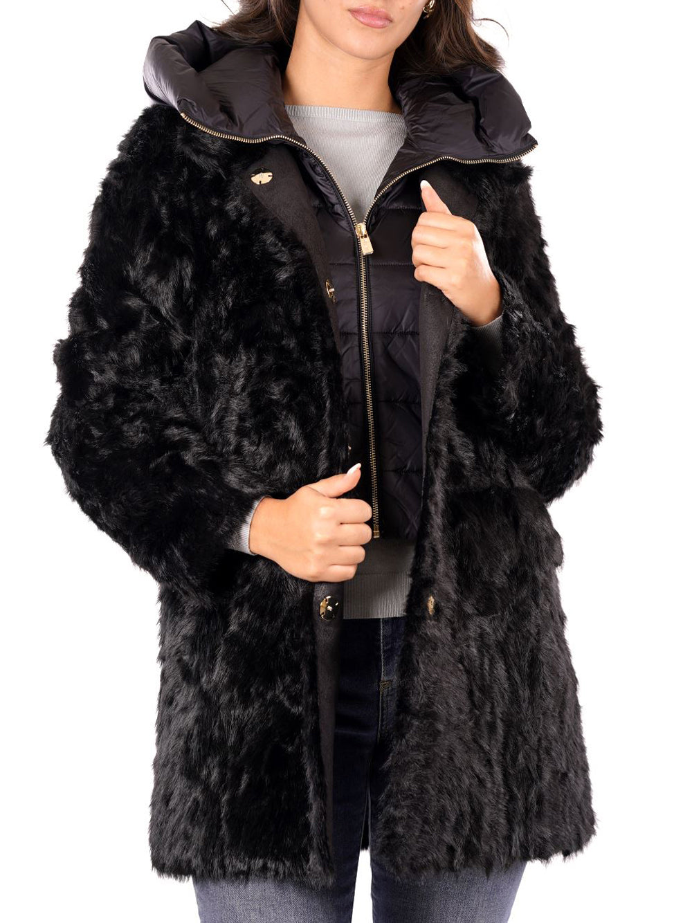 YES ZEE Cappotto Donna - Nero modello O060KL00