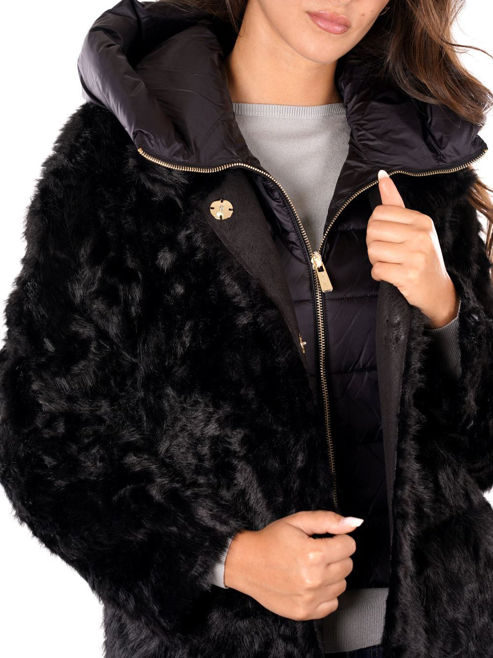 YES ZEE Cappotto Donna - Nero modello O060KL00