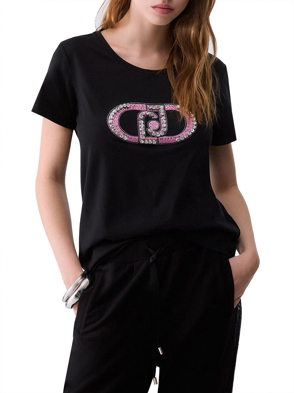 LIU.JO T-shirt Donna - Nero modello TF6253JS923