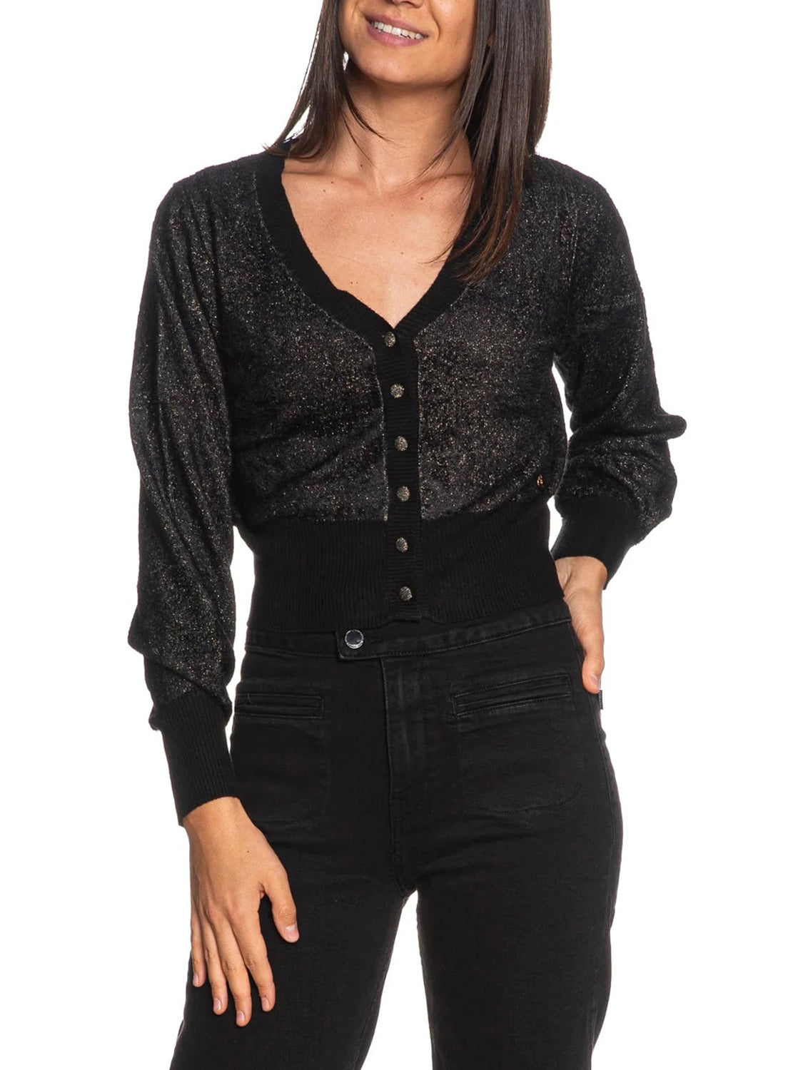 YES ZEE Cardigan Donna - Nero modello 01M092IS00