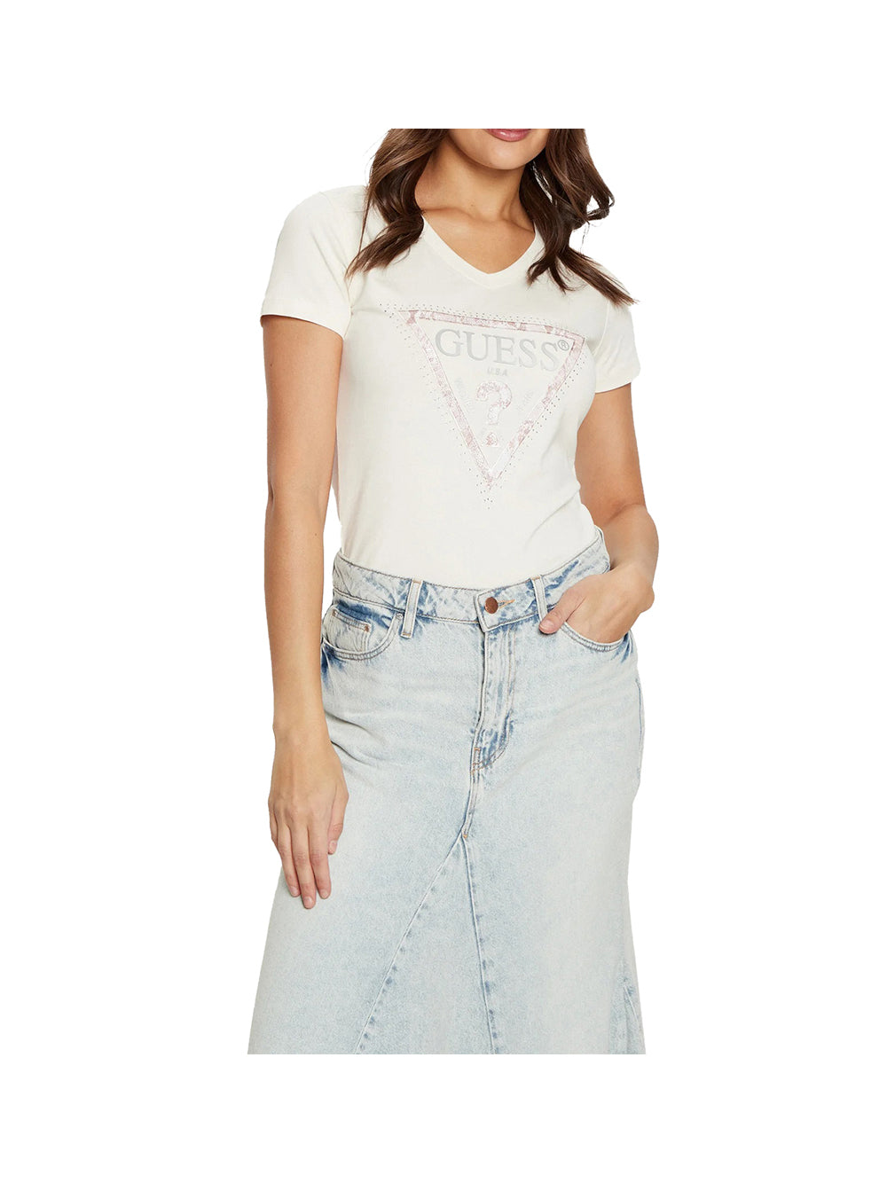 GUESS T-shirt Donna - Bianco modello W5RI21J1314