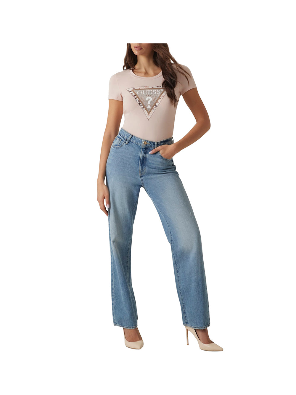 GUESS T-shirt Donna - Rosa modello W5RI22J1314
