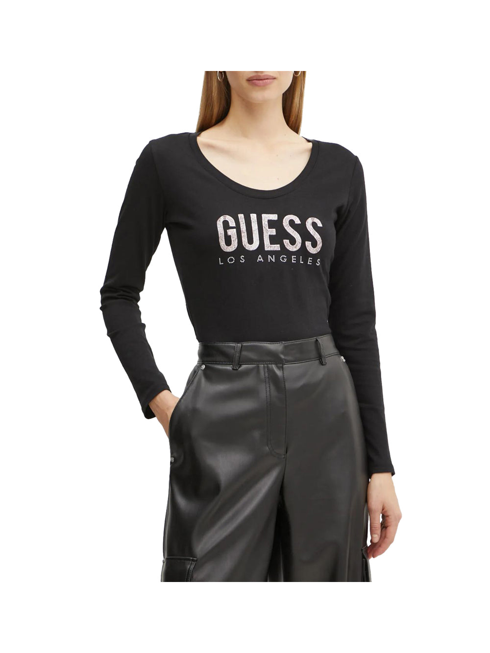 GUESS T-shirt Donna - Nero modello W5RI66I3Z14