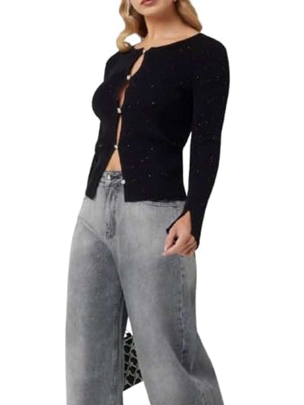 GUESS Cardigan Donna - Nero modello W5RR17Z34O0