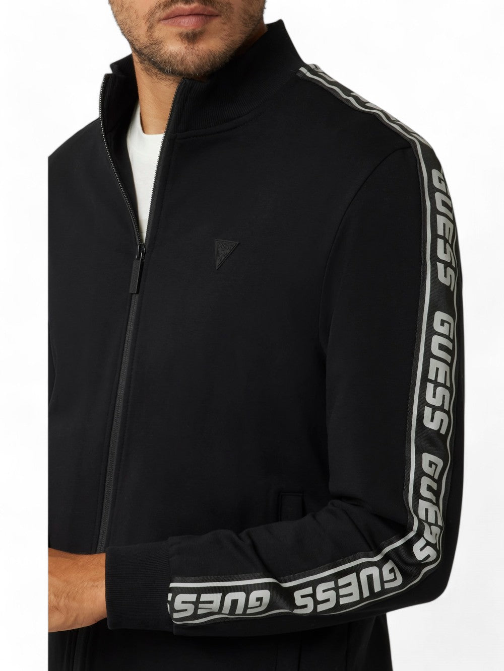 GUESS Felpa con zip Uomo - Nero modello Z2YQ12K6ZS1