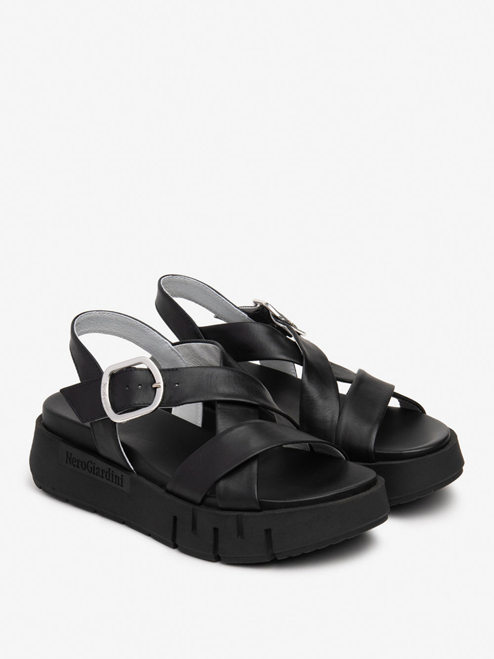 NERO GIARDINI Sandali platform Donna - Nero modello E513696D