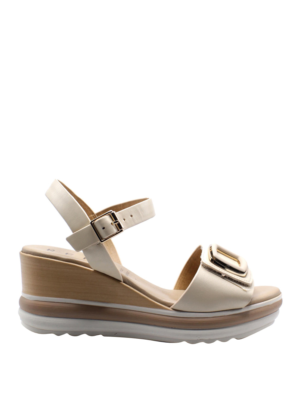 REPO Sandali con zeppa Donna - Crema modello 20237