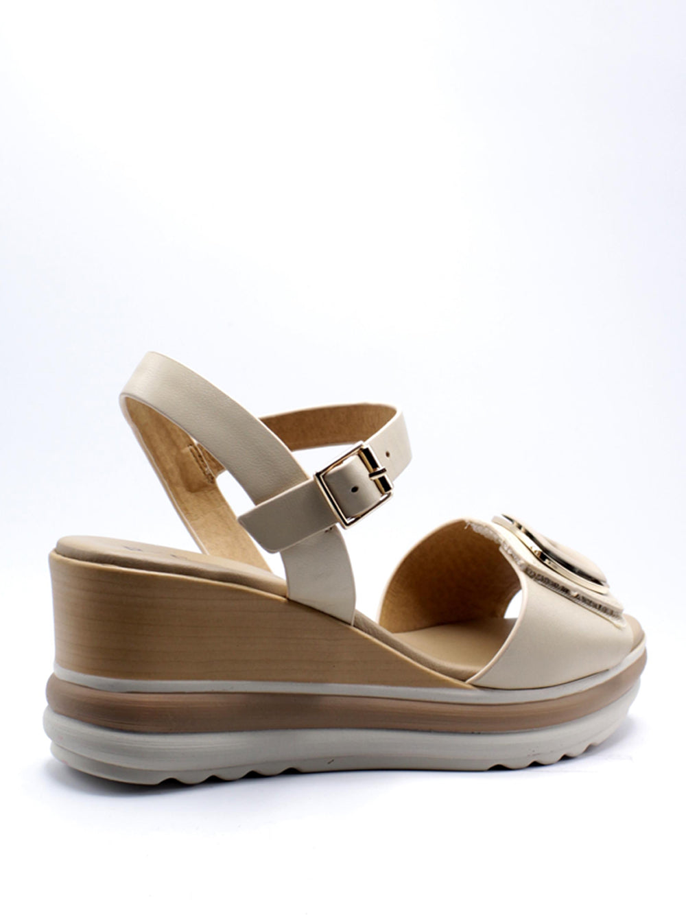 REPO Sandali con zeppa Donna - Crema modello 20237