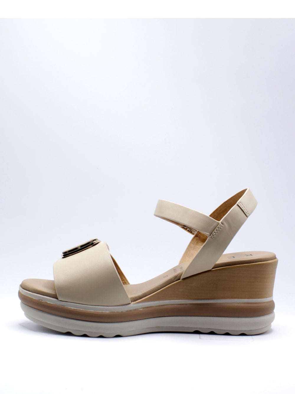 REPO Sandali con zeppa Donna - Crema modello 20237