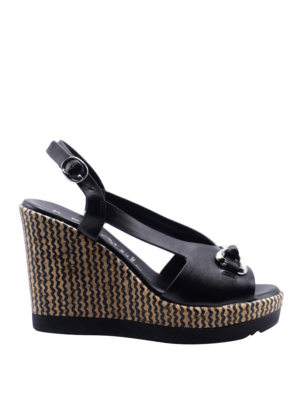 REPO Sandali con zeppa Donna - Nero modello 52278