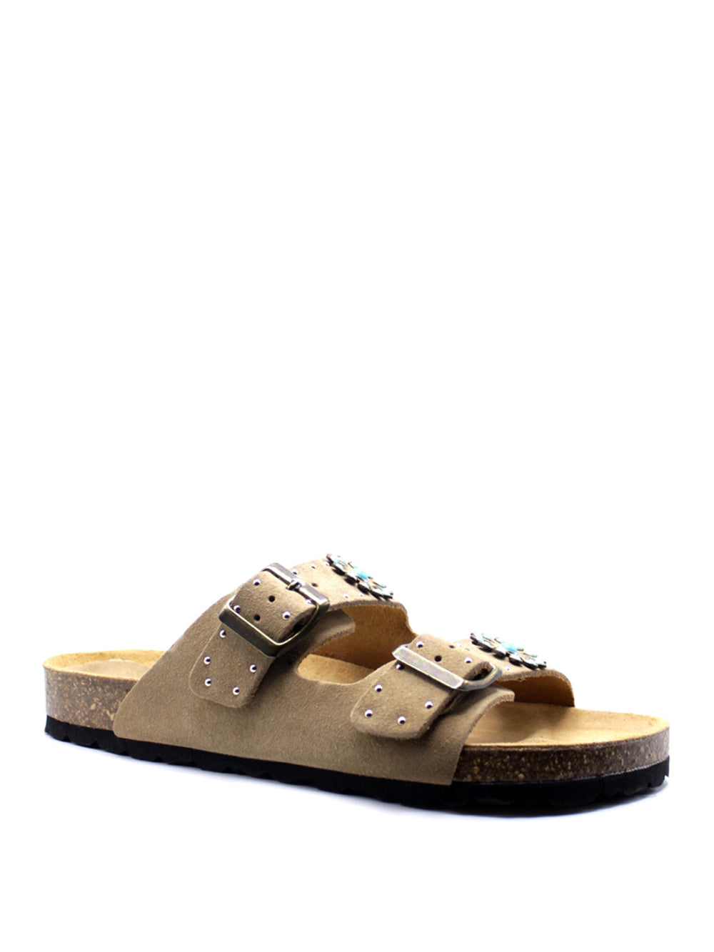 TAJI Sandali slide Donna - Taupe modello BUCKLE/159