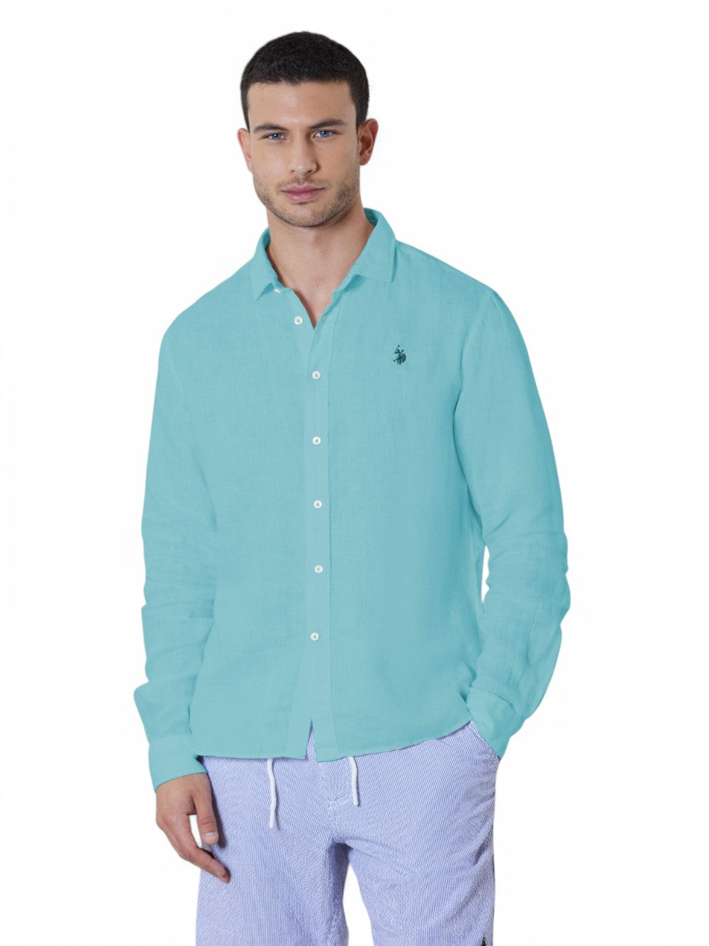 U.S. POLO ASSN. Camicia Uomo - Celeste modello US41104023