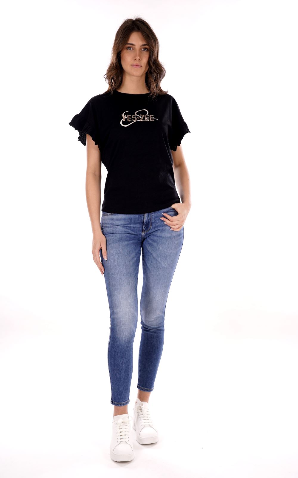 YES ZEE T-shirt Donna - Nero modello T203TL00