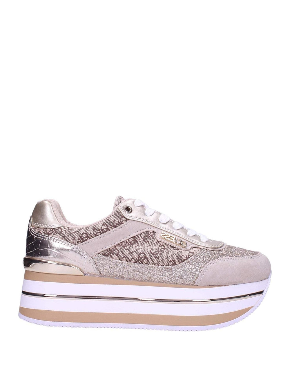 GUESS Sneakers platform Donna - Beige modello FL5HNSFAL12