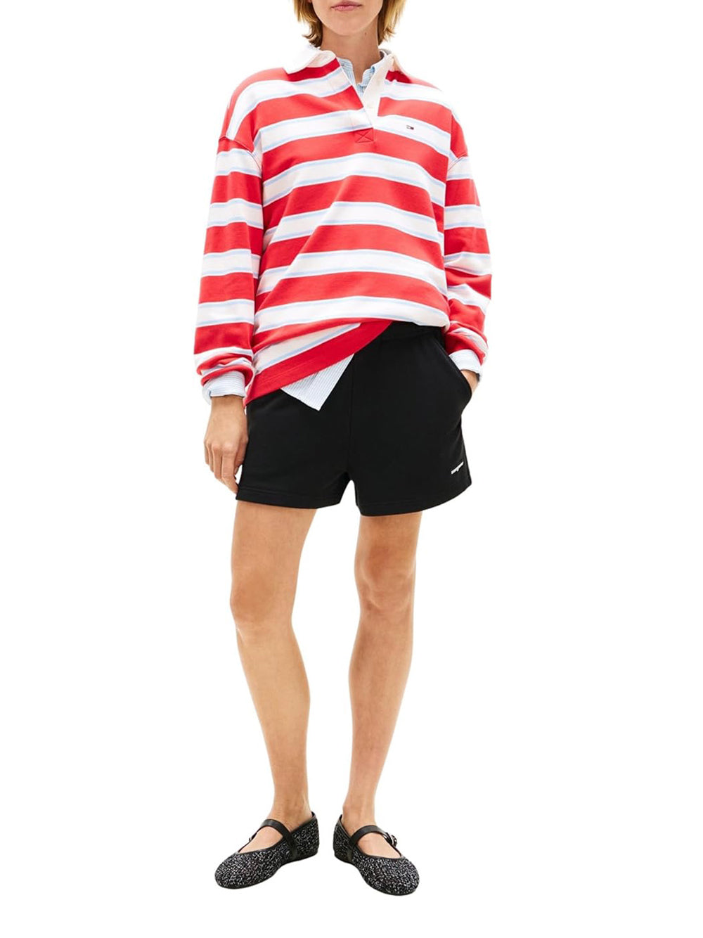 TOMMY HILFIGER Shorts Donna - Nero modello DW0DW22230BDS