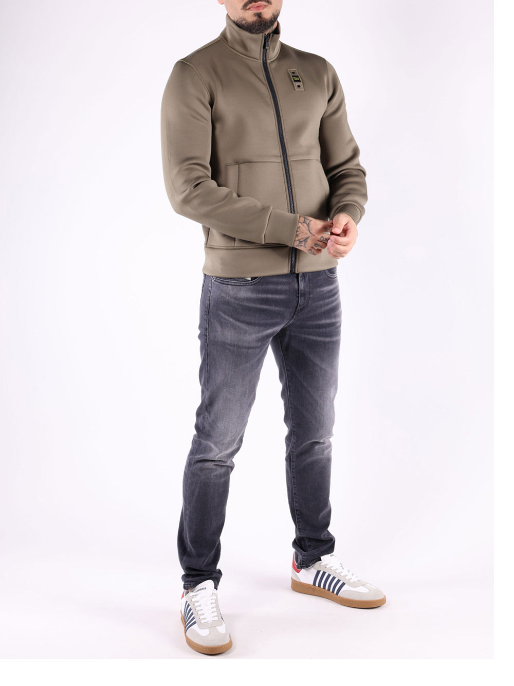 BLAUER Felpa Uomo - Verde modello 25WBLUF01094