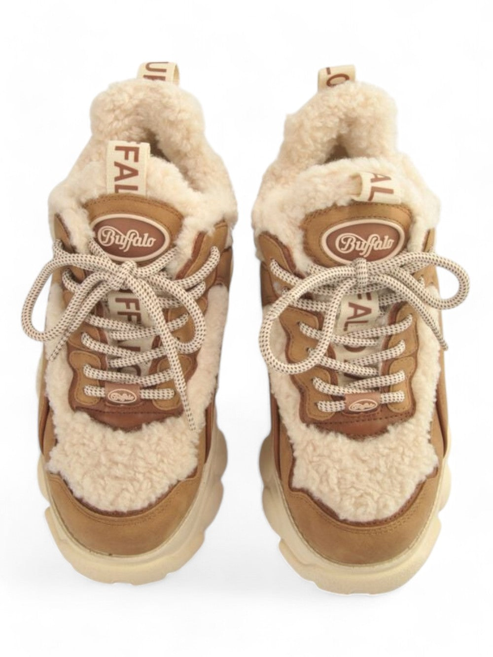 BUFFALO Sneakers platform Donna - Beige modello 1636023