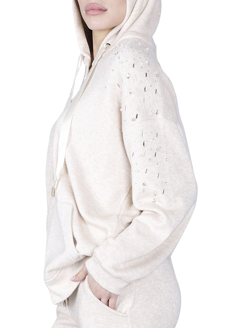 CAFE'NOIR Felpa con zip Donna - Beige modello C7JF0120