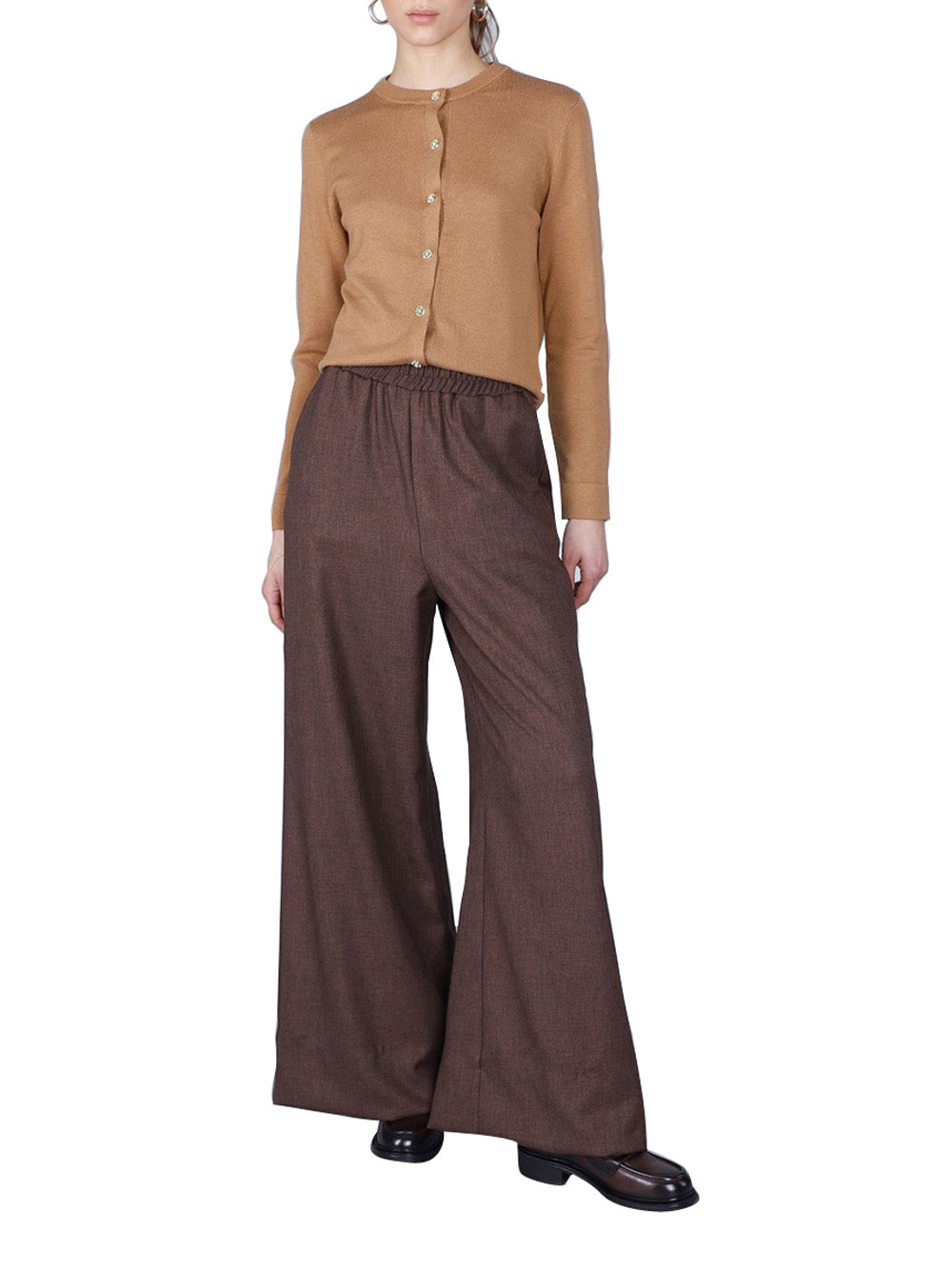 CAFE'NOIR Pantalone Wide Leg Fit Donna - Marrone modello C7JP0259