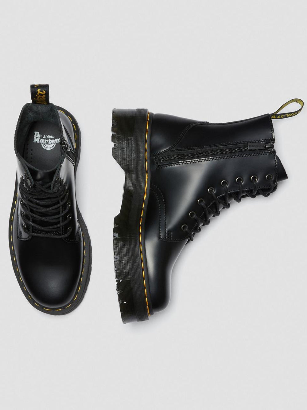 DR. MARTENS Stivaletti platform Donna - Nero modello JADON POLISHED SMOOTH