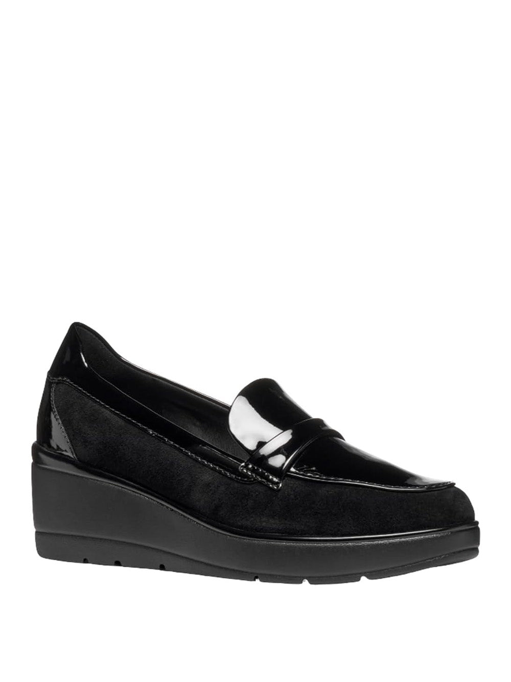 GEOX Mocassini con zeppa Donna - Nero modello D46RAB 2202