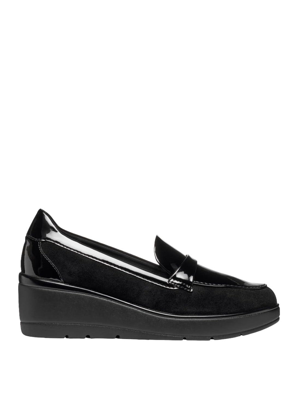 GEOX Mocassini con zeppa Donna - Nero modello D46RAB 2202