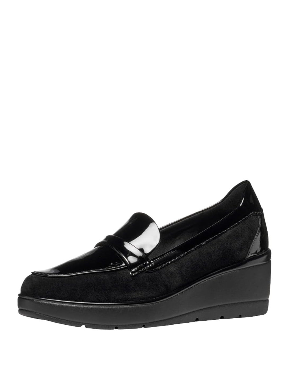 GEOX Mocassini con zeppa Donna - Nero modello D46RAB 2202