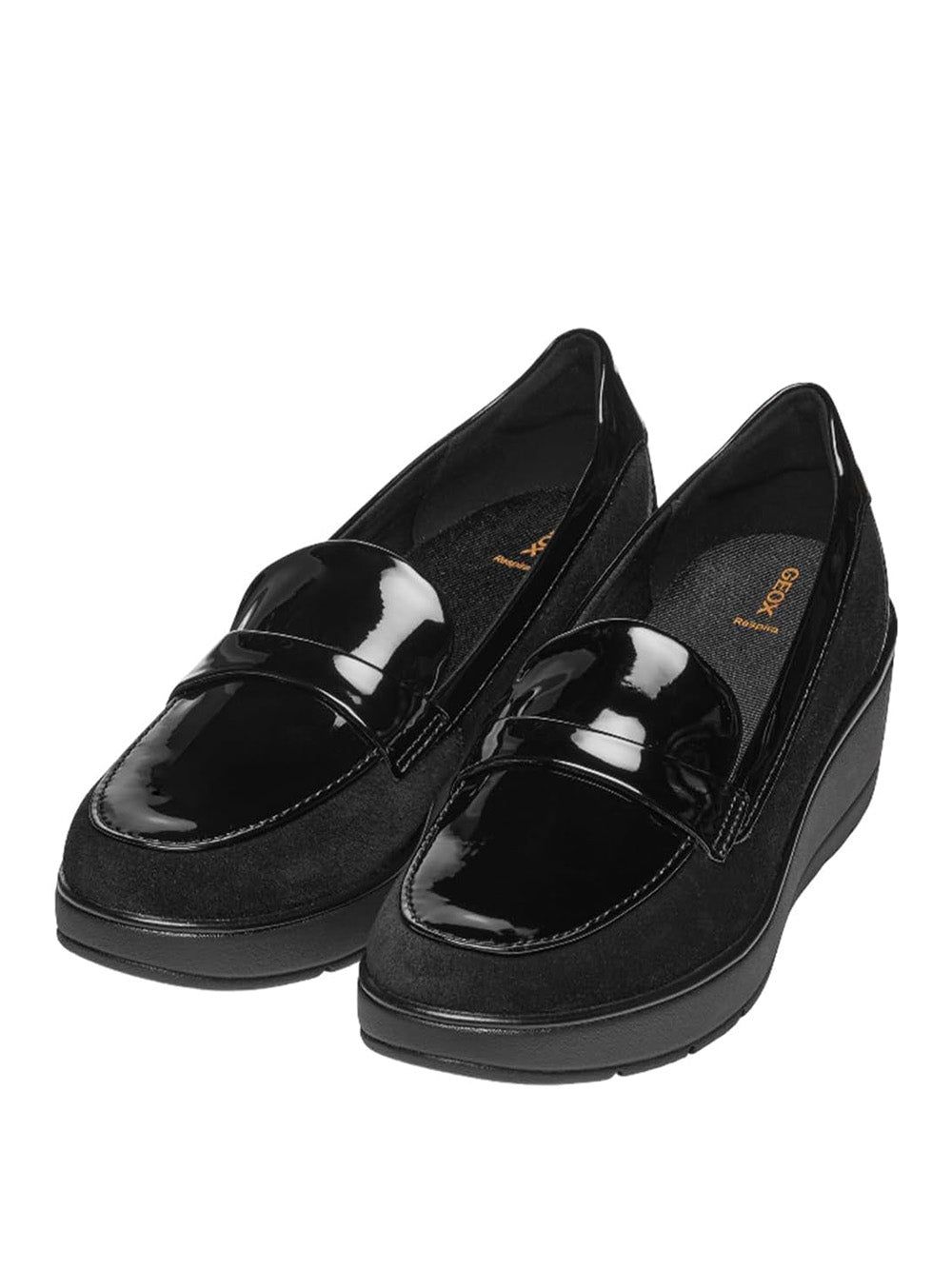 GEOX Mocassini con zeppa Donna - Nero modello D46RAB 2202