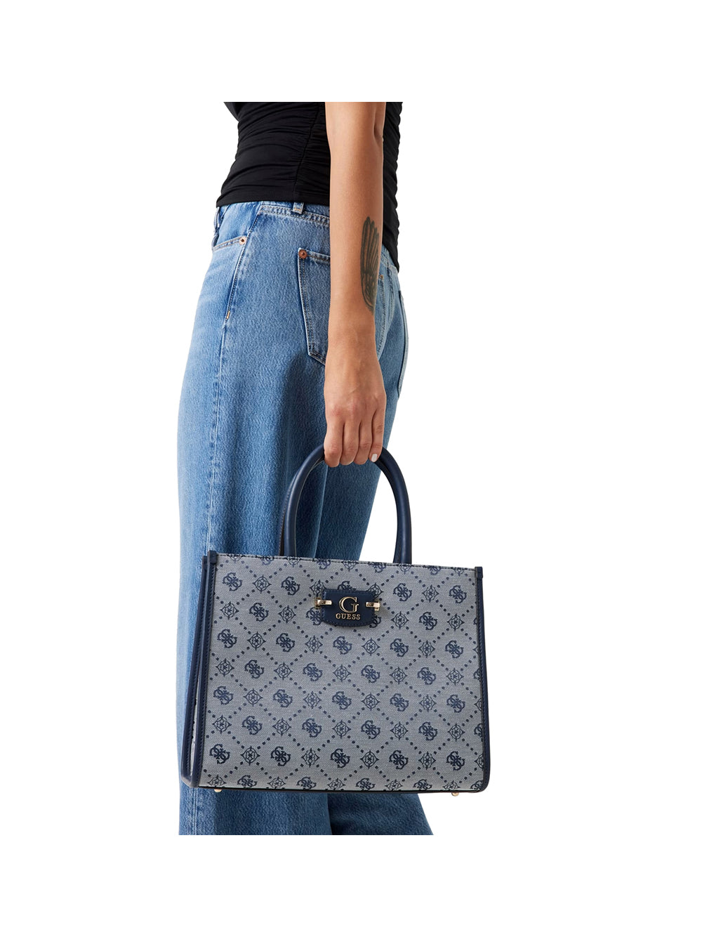 GUESS Borsa Shopping logato Donna - Blu modello HWJP9654220