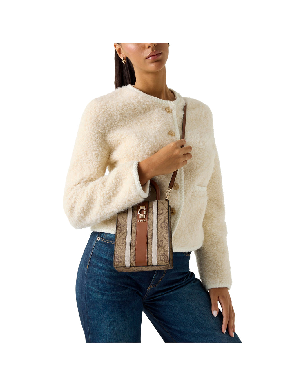 GUESS Borsa a Mano logato Donna - Marrone modello HWSO7838750