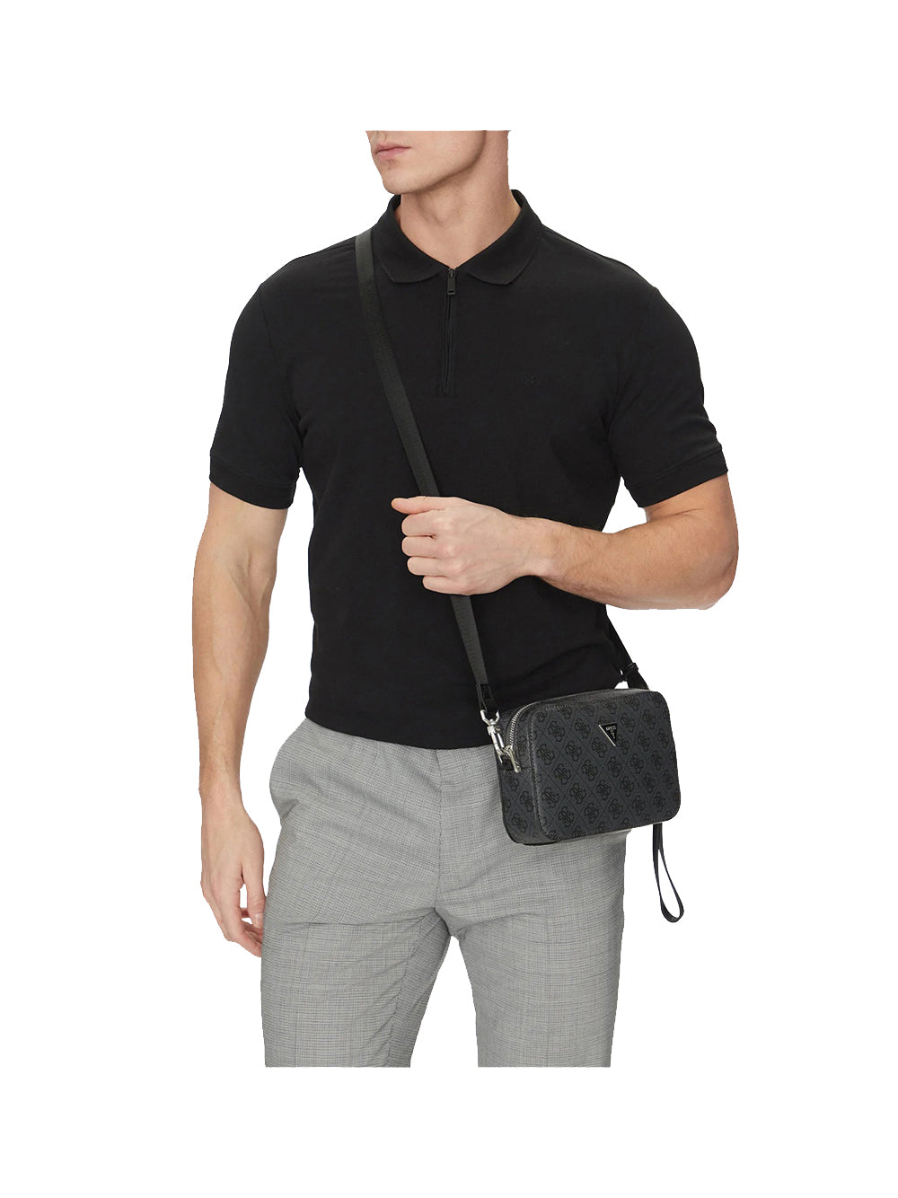 GUESS Borsa a Mano logato Uomo - Nero modello PMMILOP5245