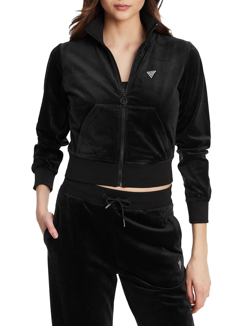 GUESS Felpa con zip Donna - Nero modello V3BQ22K0232