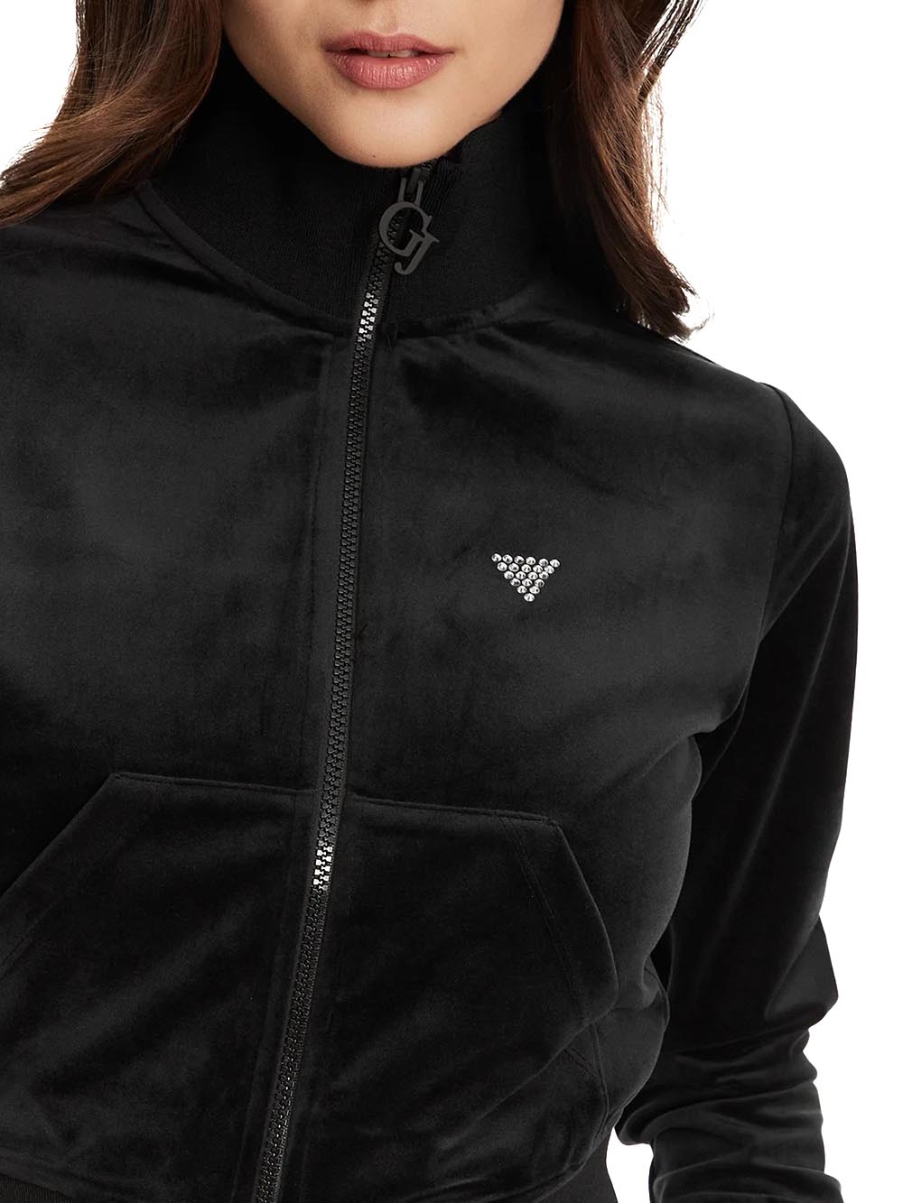 GUESS Felpa con zip Donna - Nero modello V3BQ22K0232