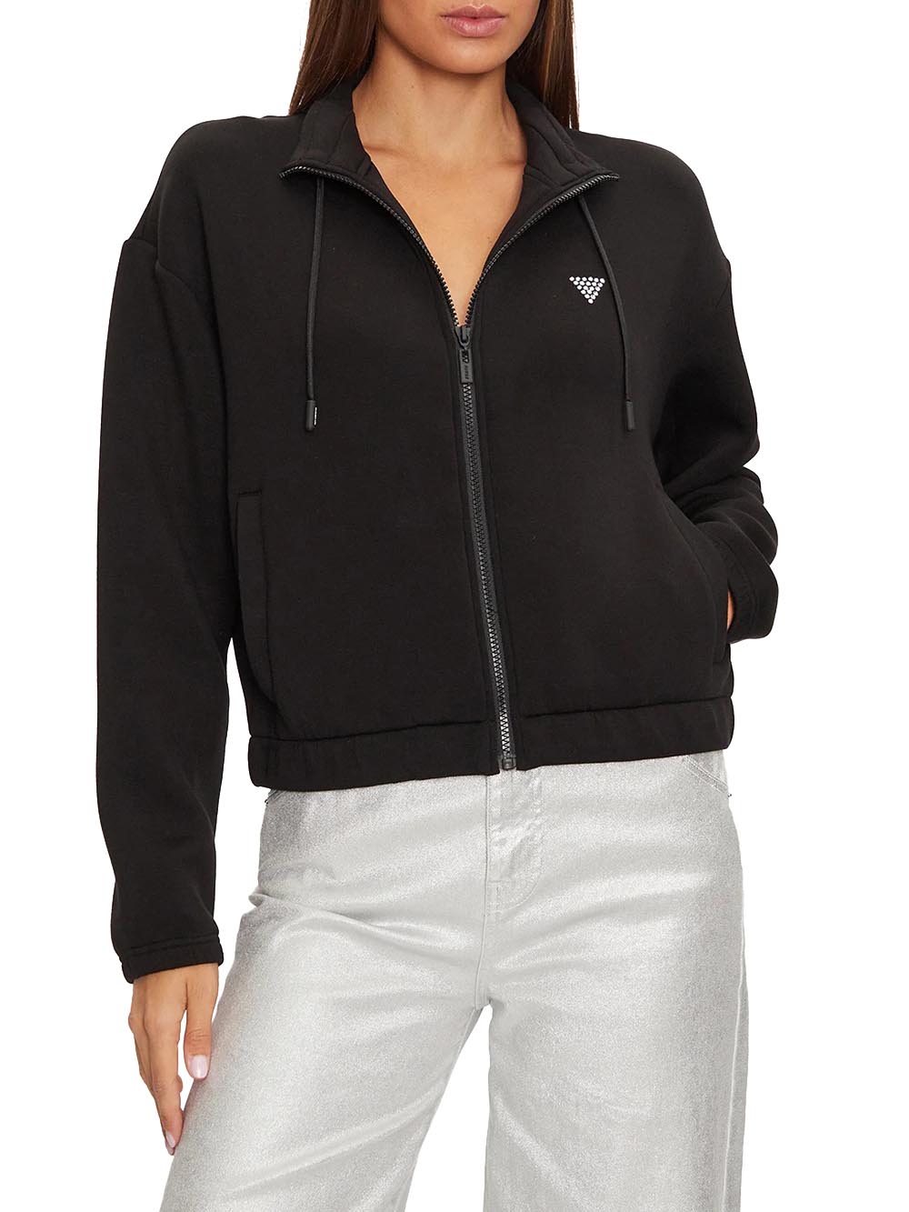 GUESS Felpa con zip Donna - Nero modello V4BQ14K7UW2