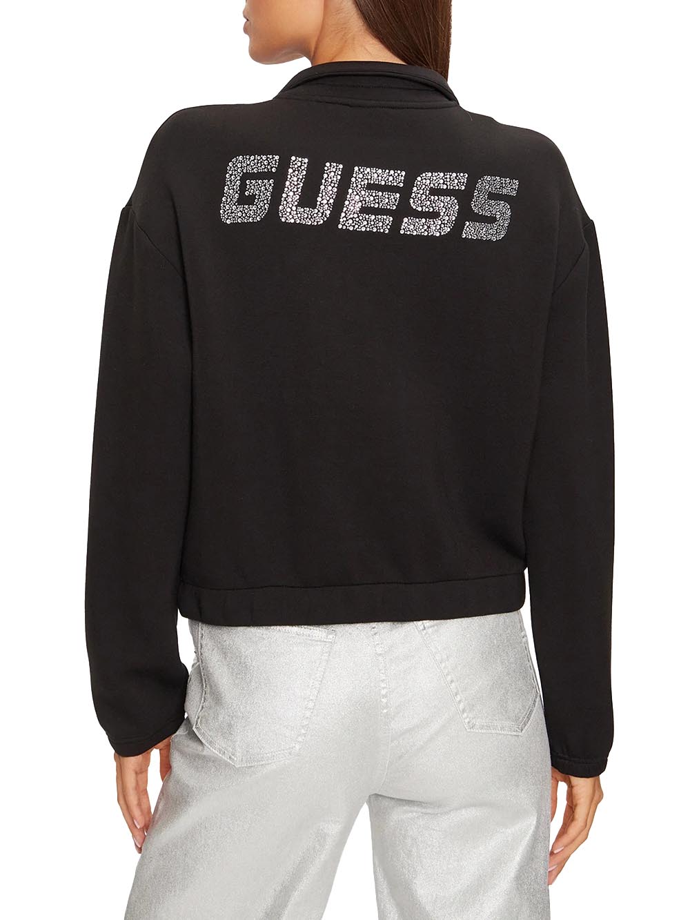 GUESS Felpa con zip Donna - Nero modello V4BQ14K7UW2